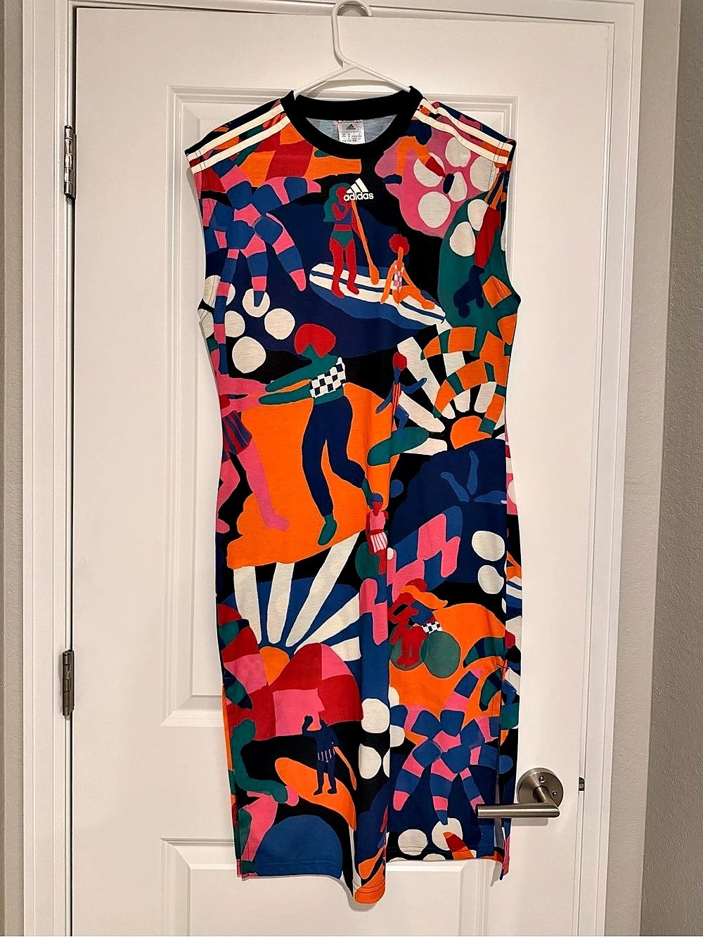 adidas x FARM Rio Printed Dress Abstract Print Maxi Dress